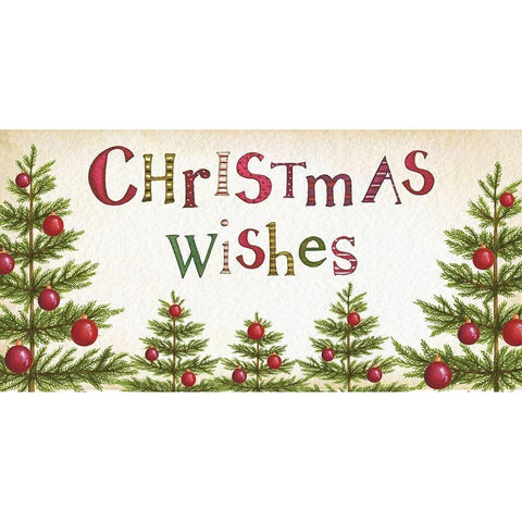 Christmas Wishes White Modern Wood Framed Art Print by P.S. Art