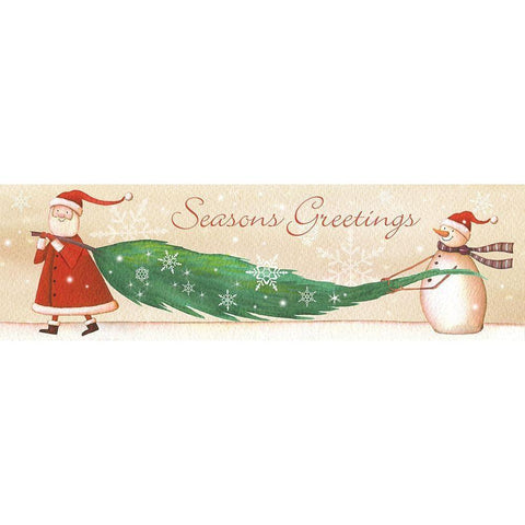 Seasons Greetings White Modern Wood Framed Art Print by P.S. Art