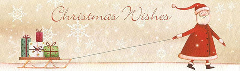 Christmas Wishes White Modern Wood Framed Art Print with Double Matting by P.S. Art