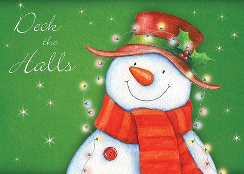 Deck the Halls White Modern Wood Framed Art Print with Double Matting by P.S. Art