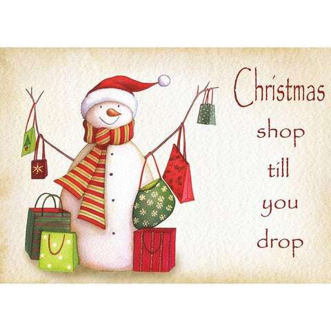 Shop Till You Drop Gold Ornate Wood Framed Art Print with Double Matting by P.S. Art