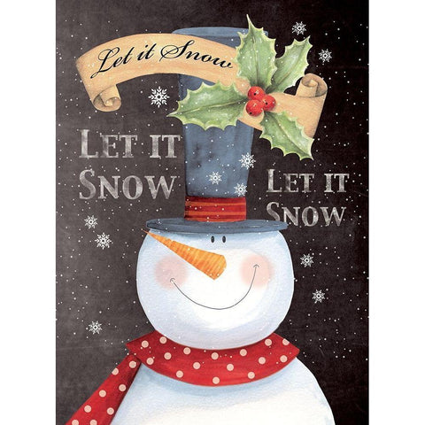 Let It Snow Black Modern Wood Framed Art Print with Double Matting by P.S. Art