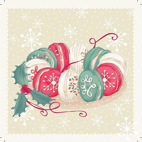 Merry Macaroons White Modern Wood Framed Art Print by P.S. Art