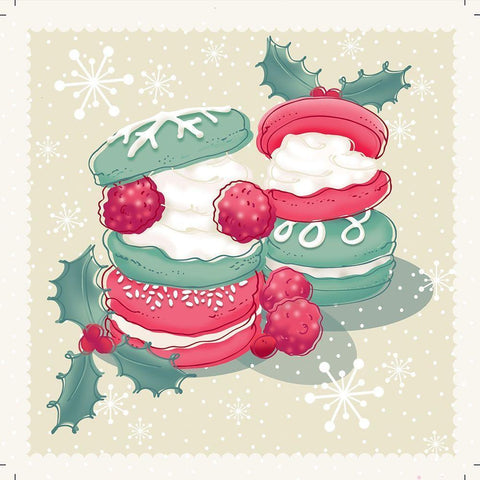 Merry Macaroons II Black Modern Wood Framed Art Print with Double Matting by P.S. Art