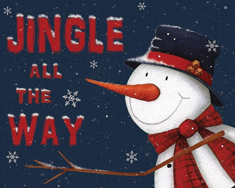 Jingle All the Way White Modern Wood Framed Art Print with Double Matting by P.S. Art