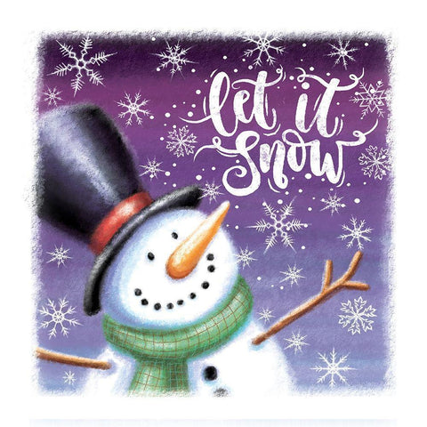 Let It Snow Black Modern Wood Framed Art Print by P.S. Art