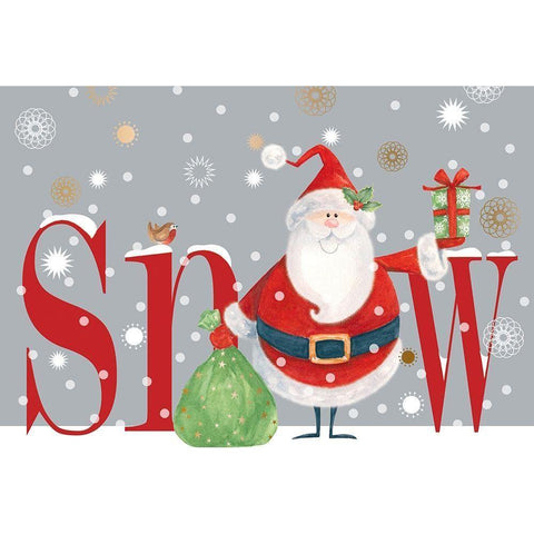 Snow Black Modern Wood Framed Art Print with Double Matting by P.S. Art