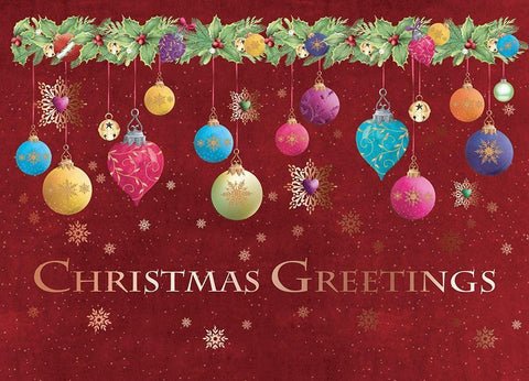 Christmas Greetings Black Ornate Wood Framed Art Print with Double Matting by P.S. Art