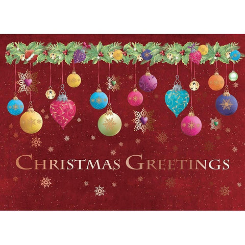 Christmas Greetings White Modern Wood Framed Art Print by P.S. Art