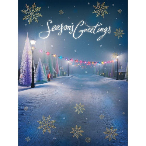 Seasons Greetings Black Modern Wood Framed Art Print by P.S. Art