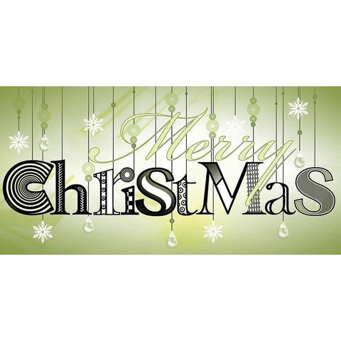 Merry Christmas White Modern Wood Framed Art Print by P.S. Art