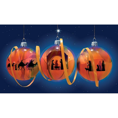 Nativity Ornaments White Modern Wood Framed Art Print by P.S. Art