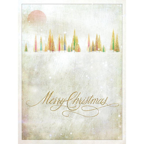 Merry Christmas White Modern Wood Framed Art Print by P.S. Art