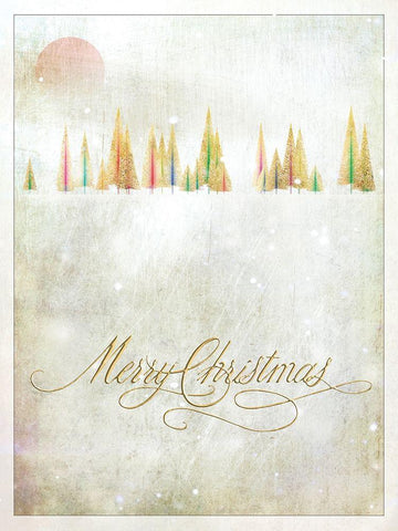 Merry Christmas White Modern Wood Framed Art Print with Double Matting by P.S. Art
