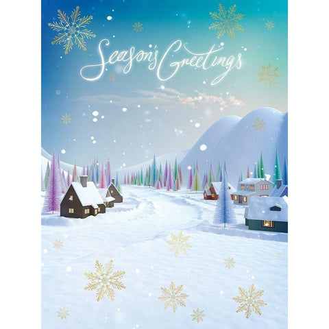 Seasons Greetings Black Modern Wood Framed Art Print by P.S. Art
