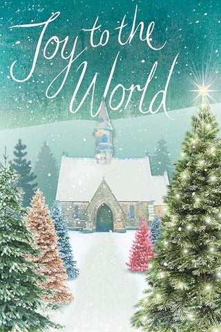Joy to the World White Modern Wood Framed Art Print with Double Matting by P.S. Art
