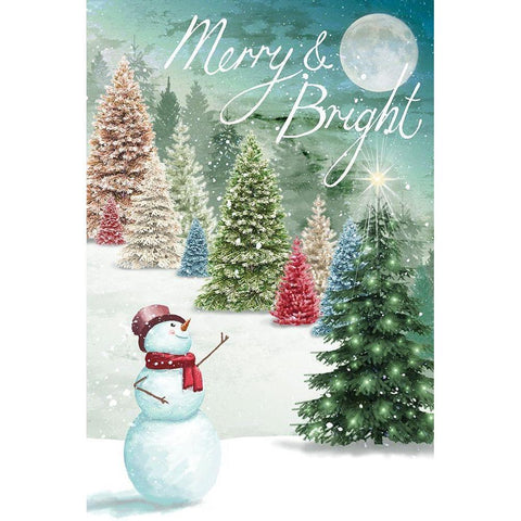 Merry and Bright Gold Ornate Wood Framed Art Print with Double Matting by P.S. Art