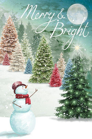 Merry and Bright White Modern Wood Framed Art Print with Double Matting by P.S. Art