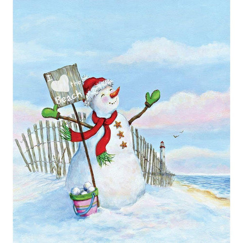 Coastal Christmas III White Modern Wood Framed Art Print by P.S. Art