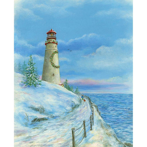 Coastal Christmas IV White Modern Wood Framed Art Print by P.S. Art