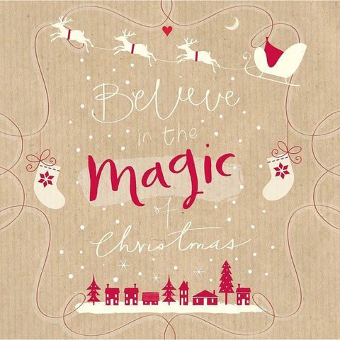 Magic of Christmas White Modern Wood Framed Art Print by P.S. Art