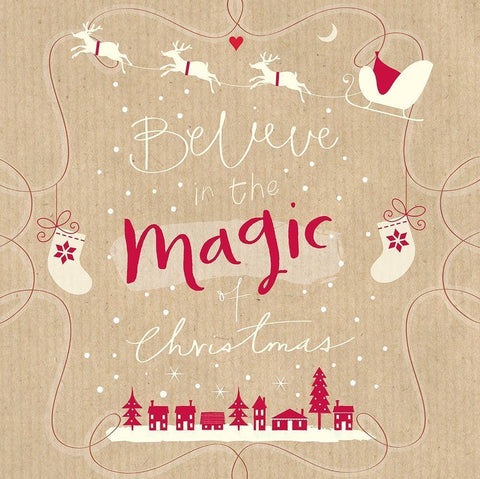 Magic of Christmas Black Ornate Wood Framed Art Print with Double Matting by P.S. Art