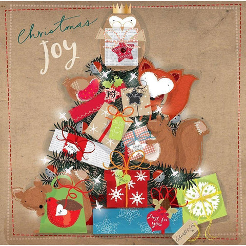 Christmas Joy White Modern Wood Framed Art Print by P.S. Art