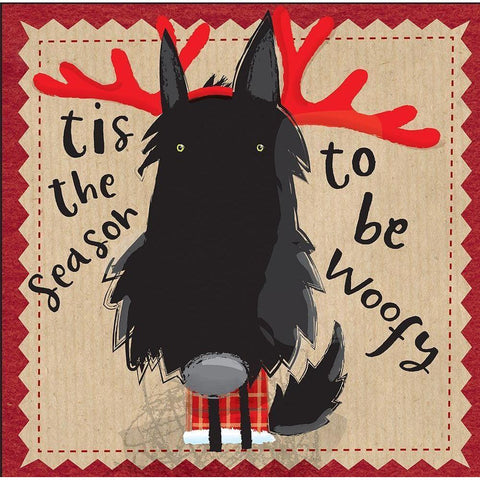 Tis the Season Black Modern Wood Framed Art Print by P.S. Art