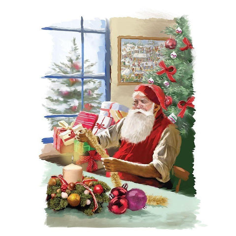 Santas Shop White Modern Wood Framed Art Print by P.S. Art