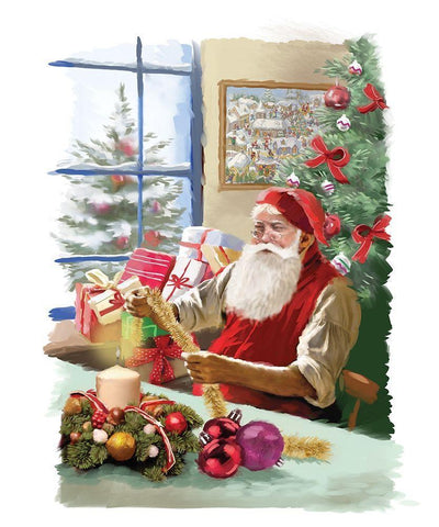 Santas Shop Black Ornate Wood Framed Art Print with Double Matting by P.S. Art