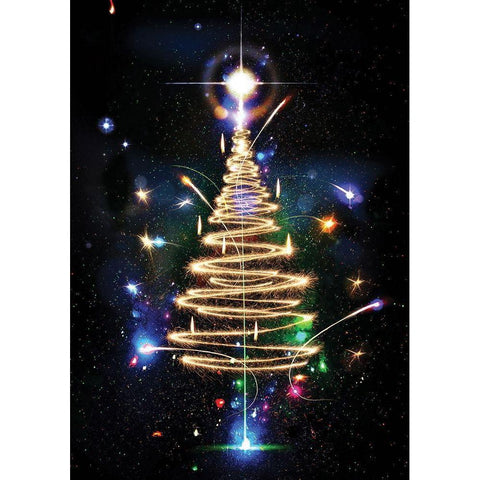 Oh Christmas Tree II Black Modern Wood Framed Art Print by P.S. Art