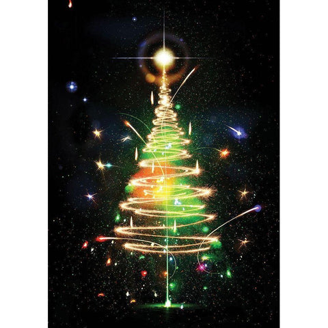 Oh Christmas Tree III Black Modern Wood Framed Art Print by P.S. Art