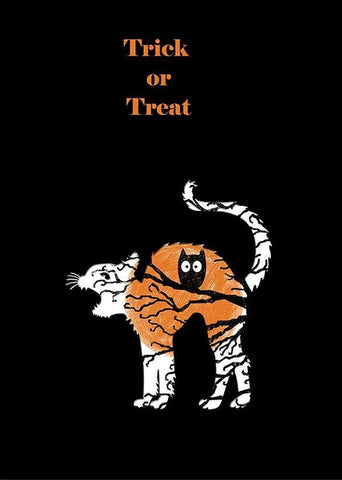 Trick or Treat! White Modern Wood Framed Art Print with Double Matting by P.S. Art