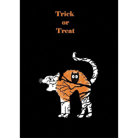 Trick or Treat! Black Modern Wood Framed Art Print with Double Matting by P.S. Art