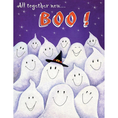 Boo! Black Modern Wood Framed Art Print with Double Matting by P.S. Art