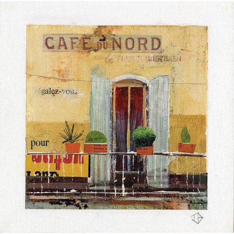 CafÃ© du Nord Black Modern Wood Framed Art Print with Double Matting by P.S. Art