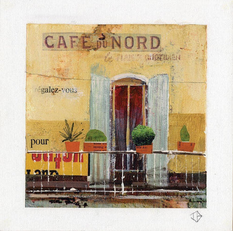 CafÃ© du Nord White Modern Wood Framed Art Print with Double Matting by P.S. Art