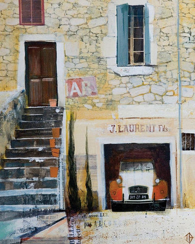 Curb Appeal Black Ornate Wood Framed Art Print with Double Matting by P.S. Art