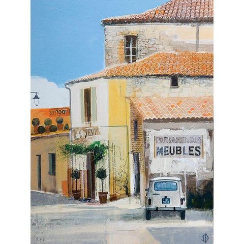 Curb Appeal II Black Modern Wood Framed Art Print with Double Matting by P.S. Art