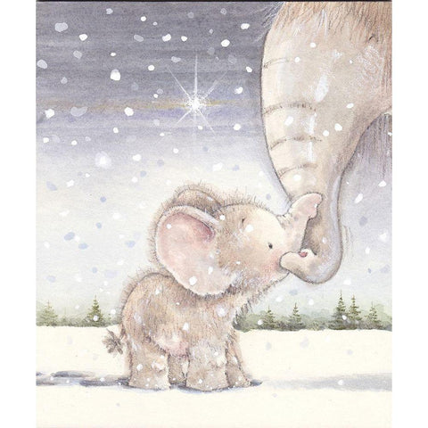 Baby Elephant III Black Modern Wood Framed Art Print by P.S. Art