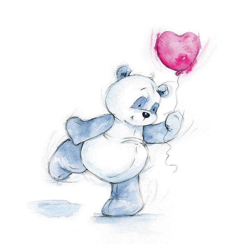 Baby Panda Black Modern Wood Framed Art Print by P.S. Art