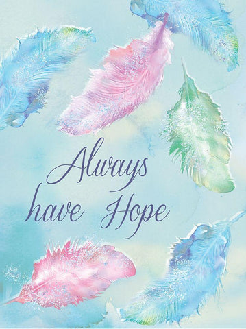 Always Have Hope White Modern Wood Framed Art Print with Double Matting by P.S. Art