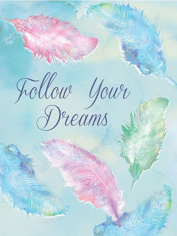 Follow Your Dreams White Modern Wood Framed Art Print with Double Matting by P.S. Art