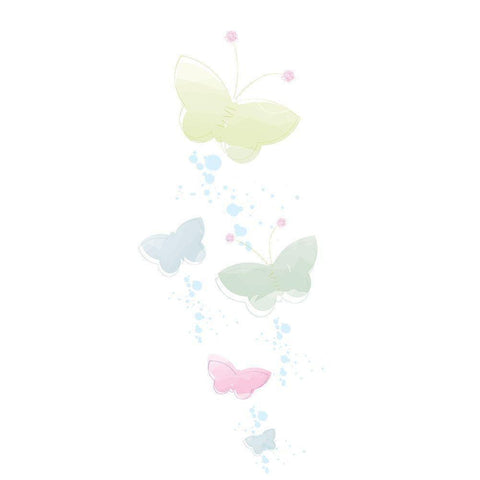 Pastel Butterflies Gold Ornate Wood Framed Art Print with Double Matting by P.S. Art