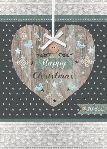 Happy Christmas White Modern Wood Framed Art Print with Double Matting by P.S. Art