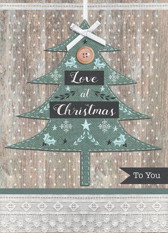 Love at Christmas White Modern Wood Framed Art Print with Double Matting by P.S. Art