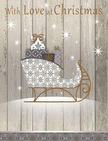 Love at Christmas Black Ornate Wood Framed Art Print with Double Matting by P.S. Art