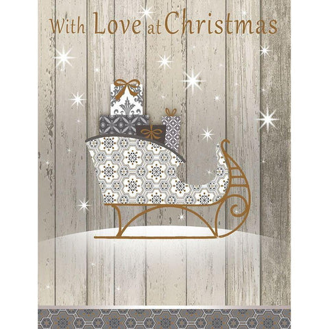 Love at Christmas White Modern Wood Framed Art Print by P.S. Art