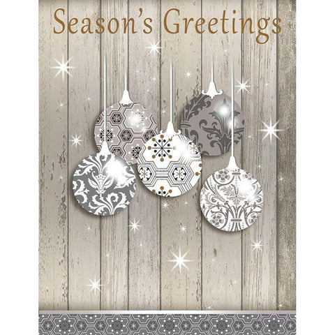 Seasons Greetings Black Modern Wood Framed Art Print by P.S. Art