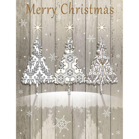 Merry Christmas White Modern Wood Framed Art Print by P.S. Art